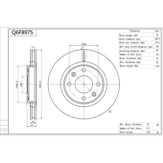 Q6F897S - Brake Disc 