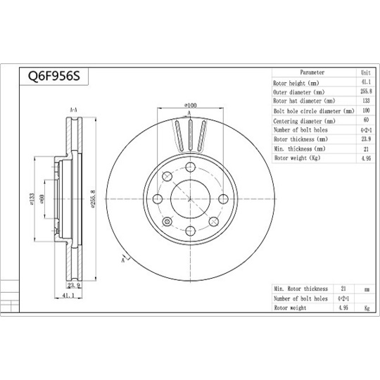 Q6F956S - Brake Disc 