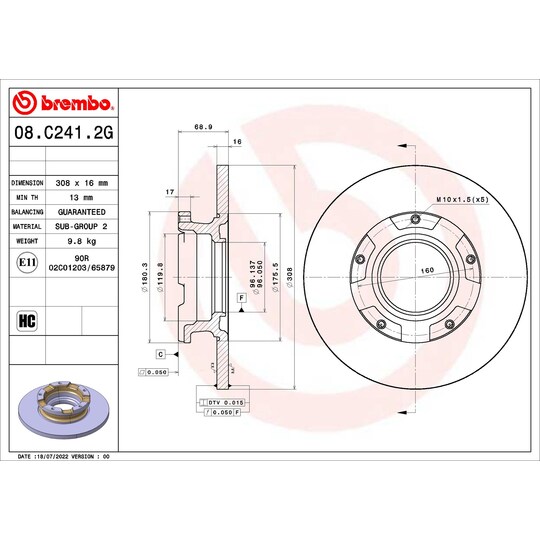 KT 10 018 - Brake Set, disc brake 