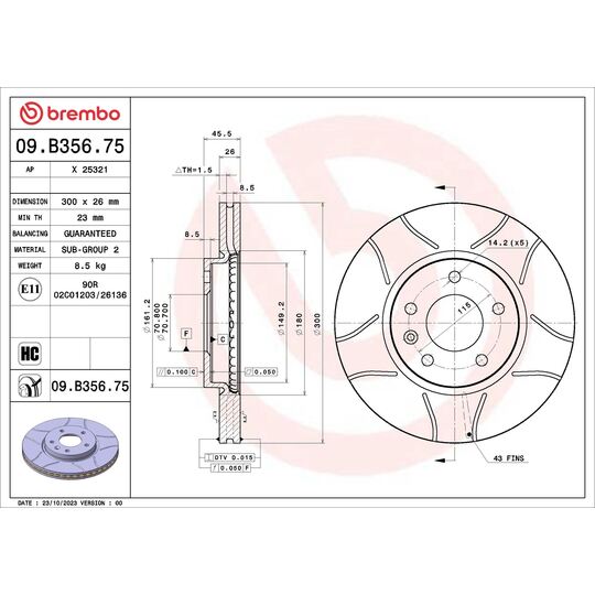 09.B356.75 - Brake Disc 