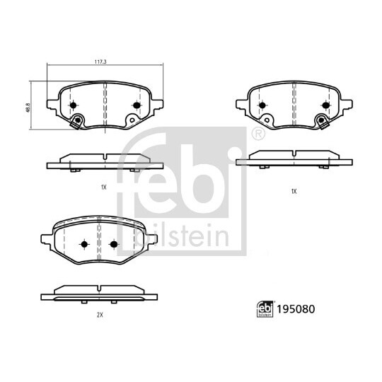 195080 - Brake Pad Set, disc brake 
