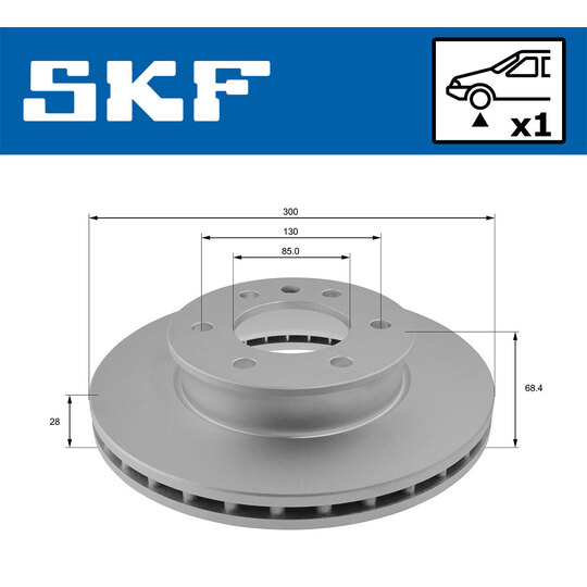VKBD 80016 V1 - Brake Disc 