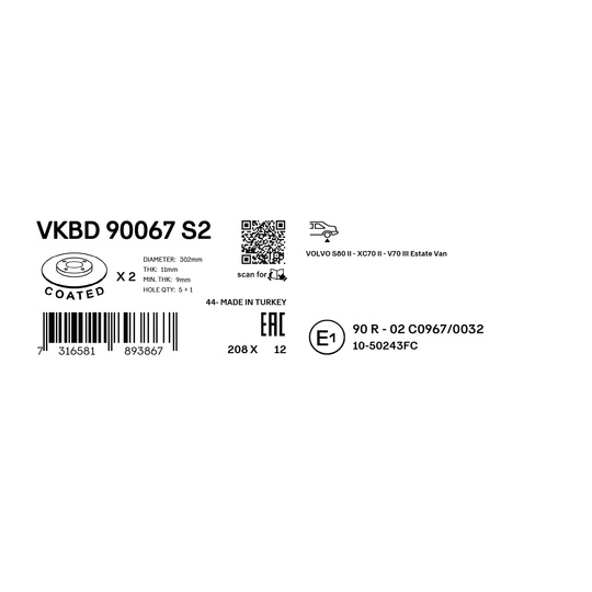 VKBD 90067 S2 - Brake Disc 