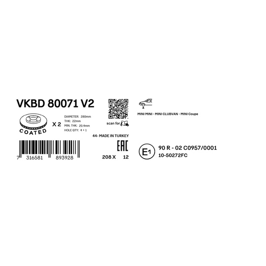 VKBD 80071 V2 - Brake Disc 