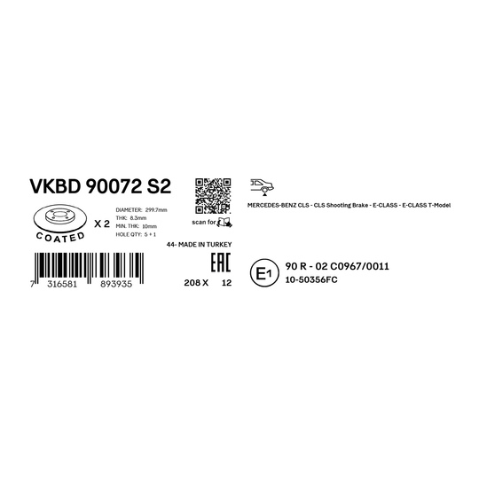 VKBD 90072 S2 - Brake Disc 