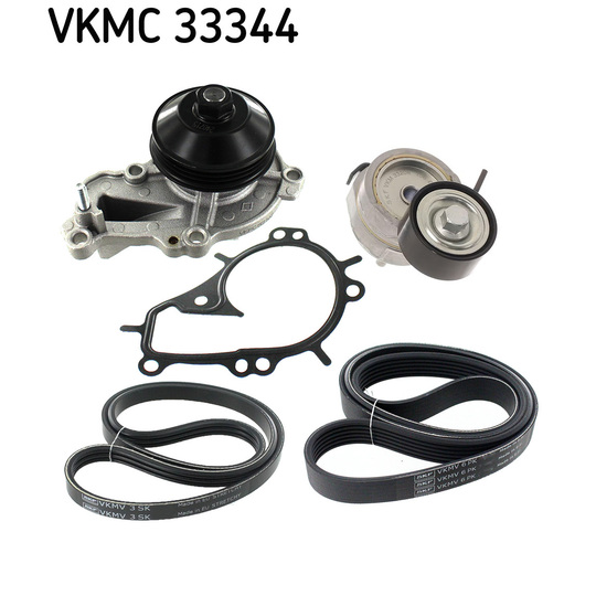 VKMC 33344 - Water Pump + V-Ribbed Belt Set 