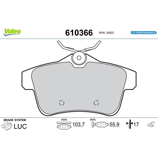 610366 - Brake Pad Set, disc brake 