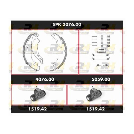 SPK 3076.00 - Brake Set, drum brakes 