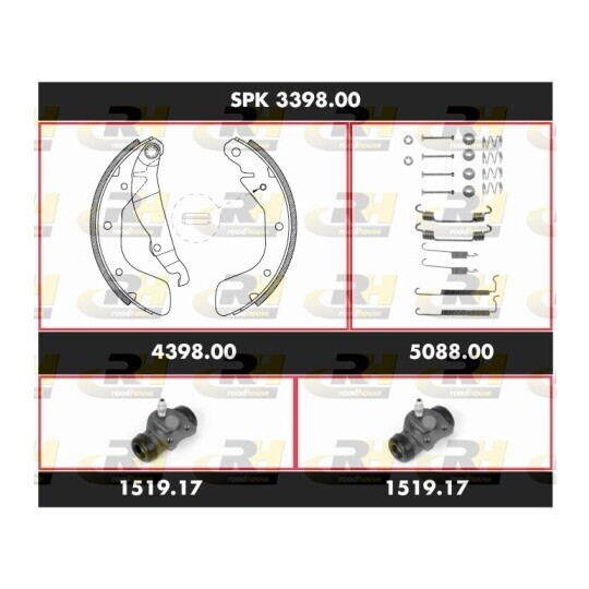 SPK 3398.00 - Brake Set, drum brakes 