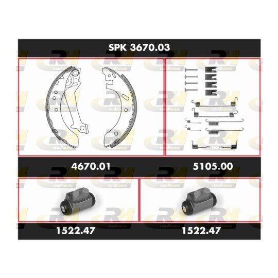 SPK 3670.03 - Brake Set, drum brakes 