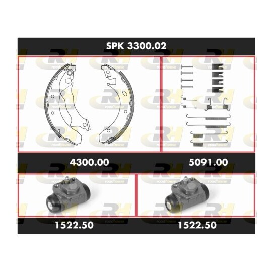 SPK 3300.02 - Brake Set, drum brakes 