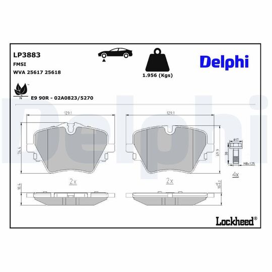 LP3883 - Brake Pad Set, disc brake 