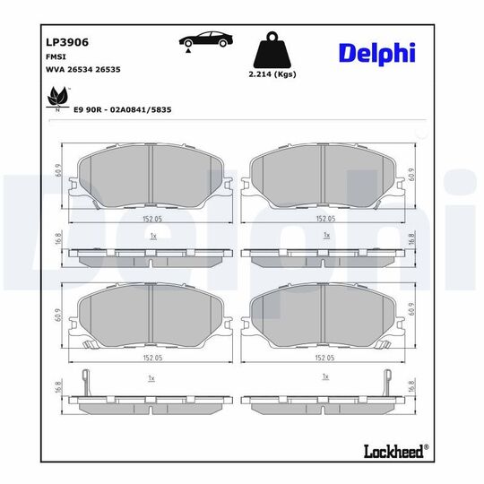 LP3906 - Brake Pad Set, disc brake 