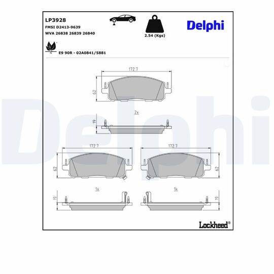 LP3928 - Brake Pad Set, disc brake 