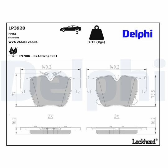 LP3920 - Brake Pad Set, disc brake 