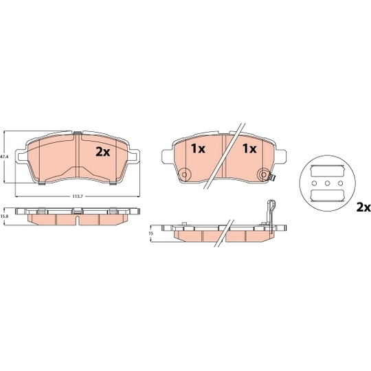 GDB2580 - Brake Pad Set, disc brake 