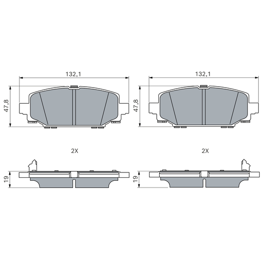 0 986 460 196 - Brake Pad Set, disc brake 