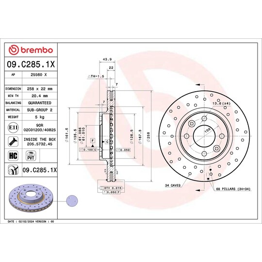 09.C285.1X - Brake Disc 