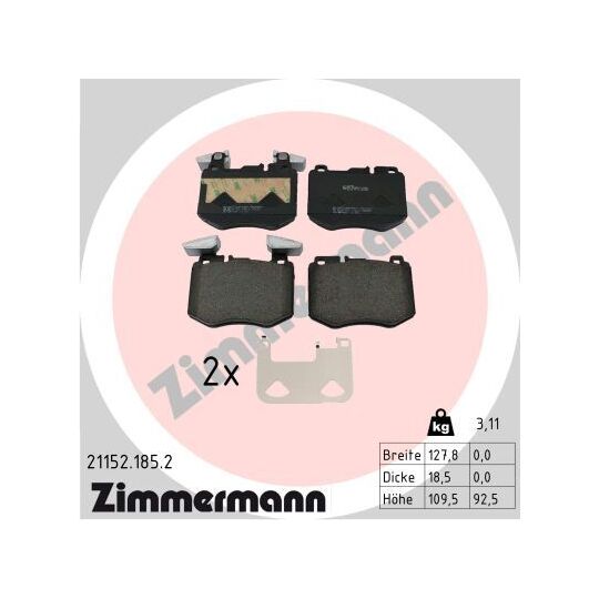21152.185.2 - Brake Pad Set, disc brake 