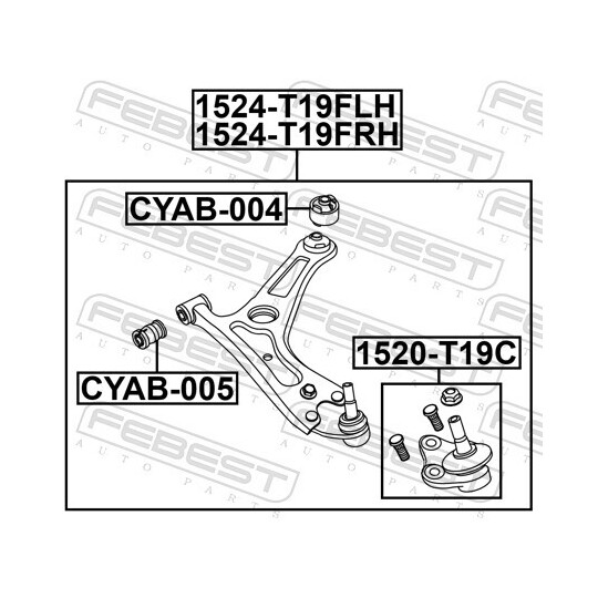 1524-T19FLH - Track Control Arm 