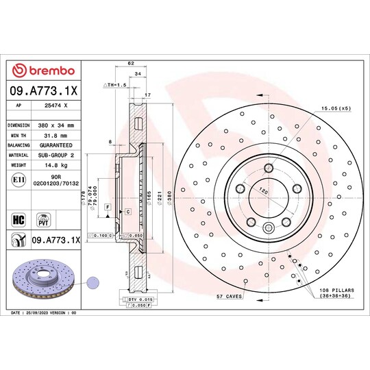 09.A773.1X - Brake Disc 