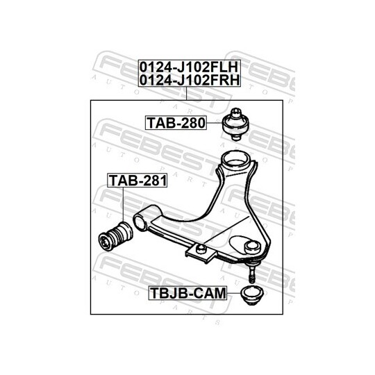 0124-J102FLH - Track Control Arm 