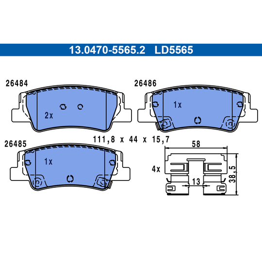 13.0470-5565.2 - Brake Pad Set, disc brake 