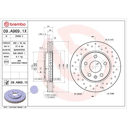 09.A969.1X - Brake Disc 