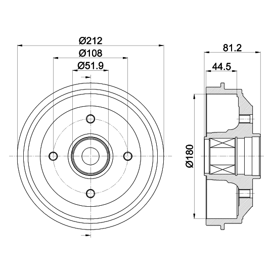 8DT 355 302-821 - Brake Drum 