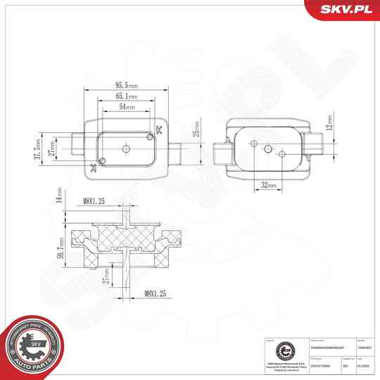 75SKV827 - Mounting, manual transmission 
