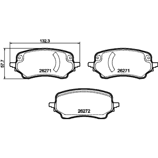 8DB 355 040-991 - Brake Pad Set, disc brake 