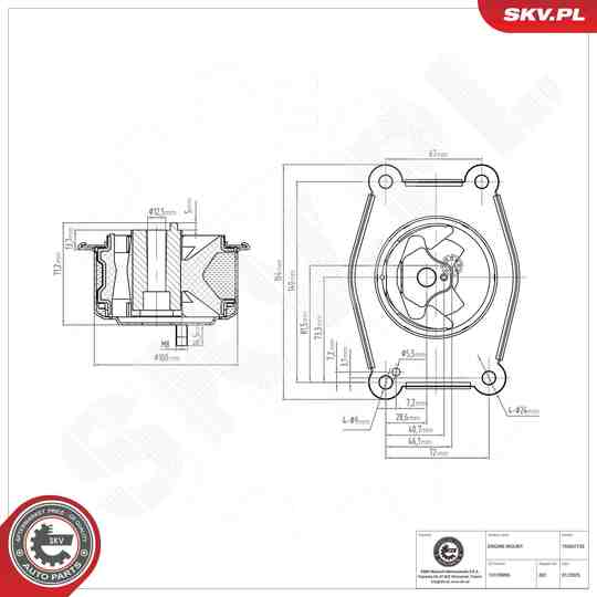 75SKV135 - Mounting, engine 
