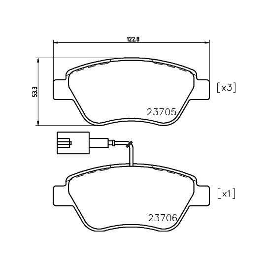8DB 355 018-821 - Brake Pad Set, disc brake 