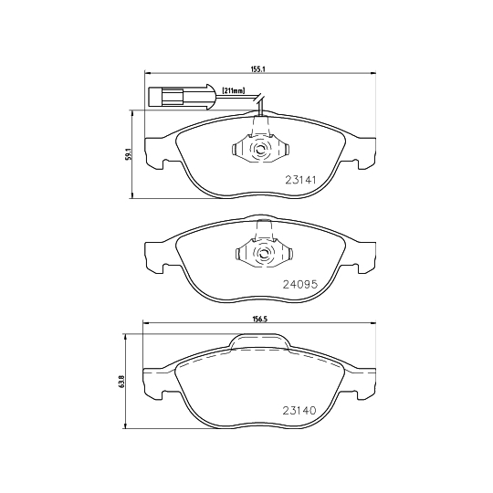 8DB 355 011-651 - Brake Pad Set, disc brake 