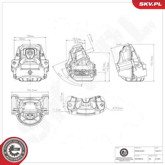 75SKV171 - Mounting, engine 