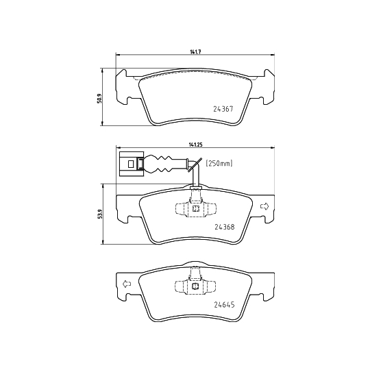 8DB 355 025-761 - Brake Pad Set, disc brake 