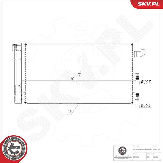 86SKV168 - Condenser, air conditioning 