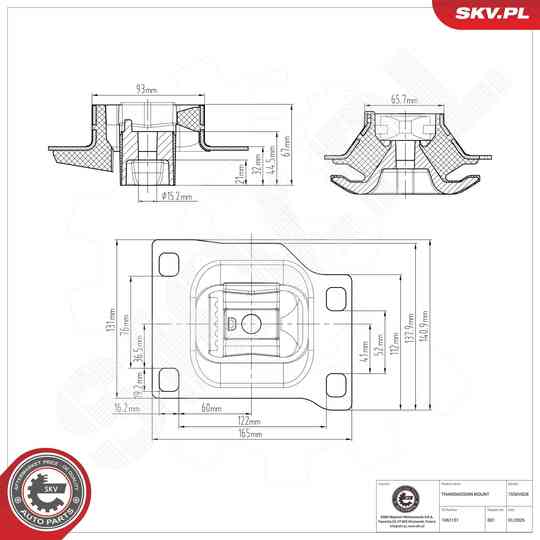 75SKV828 - Mounting, manual transmission 