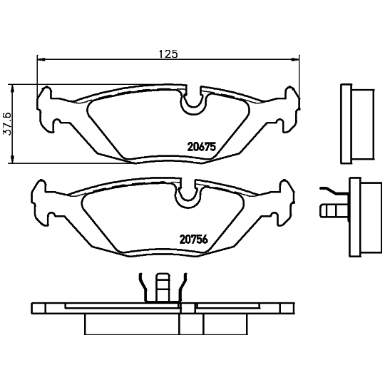8DB 355 006-041 - Brake Pad Set, disc brake 