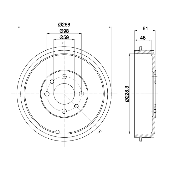 8DT 355 301-091 - Brake Drum 