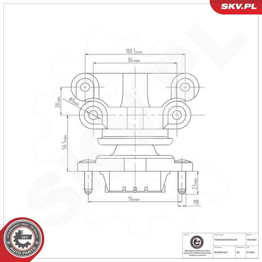 75SKV824 - Mounting, automatic transmission 