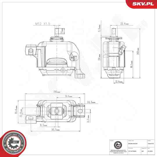 75SKV219 - Mounting, engine 