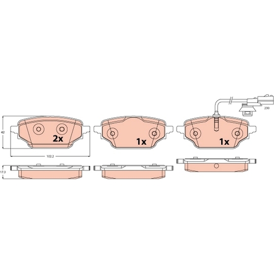 GDB2592 - Brake Pad Set, disc brake 