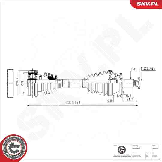 40SKV037 - Drive Shaft 