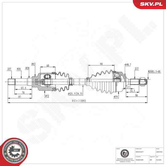 40SKV334 - Drive Shaft 
