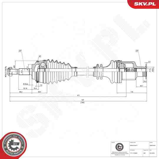 40SKV401 - Drive Shaft 