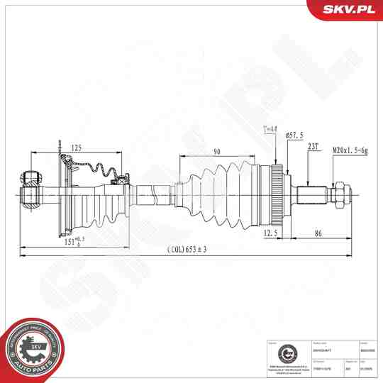40SKV095 - Drive Shaft 