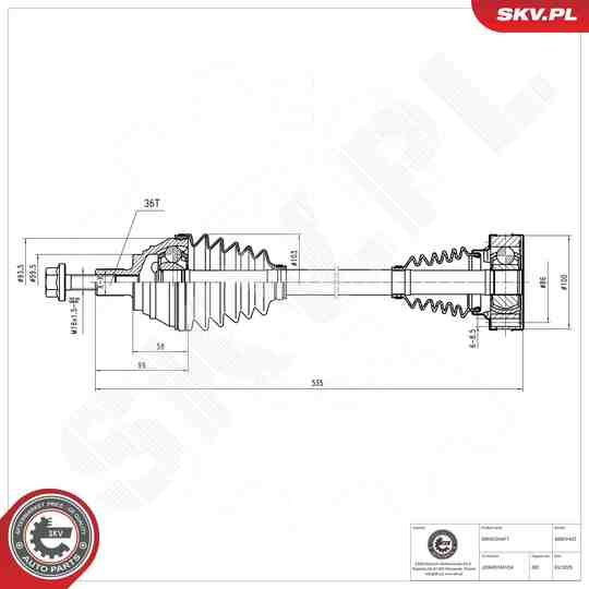 40SKV442 - Drive Shaft 