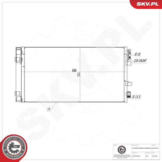 86SKV007 - Condenser, air conditioning 