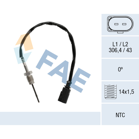 Sensor, exhaust gas temperature